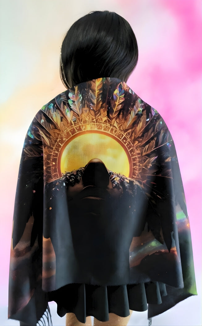 Pashmina Cosmic Breakthrough design displayed over the back