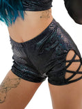 NEBULA High-Waisted Shorts - Pearlescent
