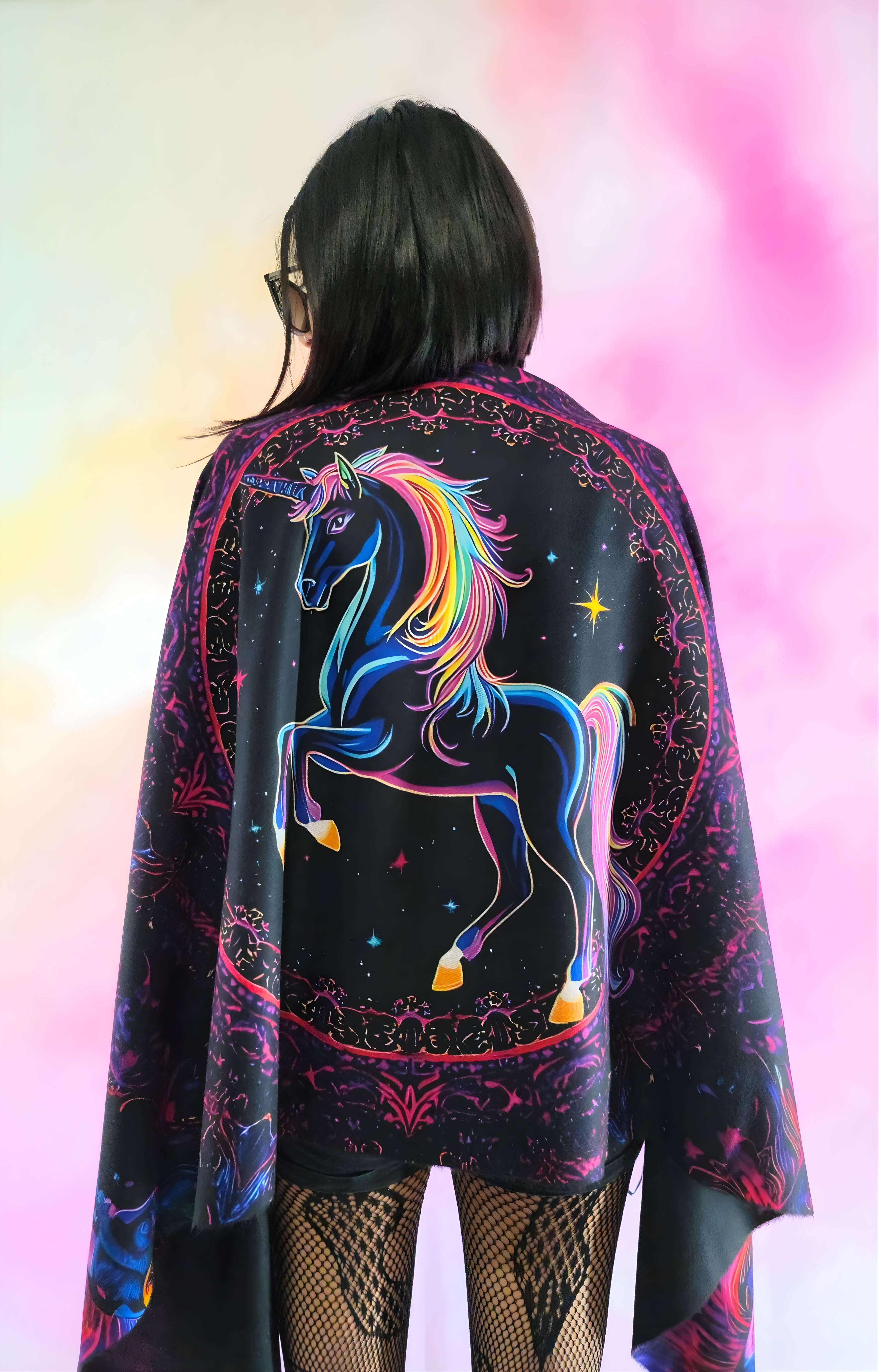 Pashmina Unicorn Reborn design back view