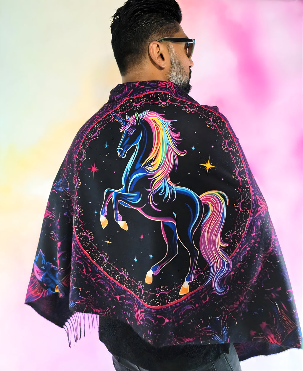 Pashmina Unicorn Reborn design back view 