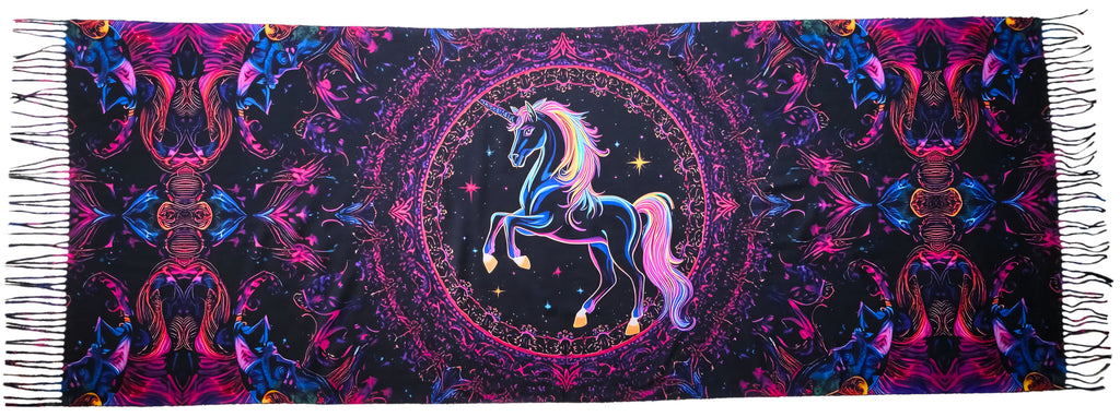 Pashmina Unicorn Reborn design full spread out view
